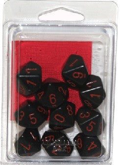 Chessex - 10D10 - Opaque -Black Red Hot on Sale